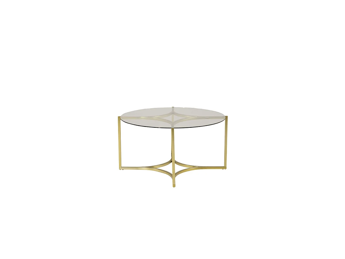 Kivik salontafel Ø90 cm glas rookkleurig.