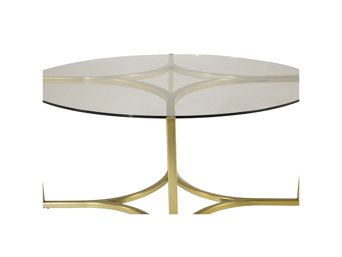 Kivik salontafel Ø90 cm glas rookkleurig.