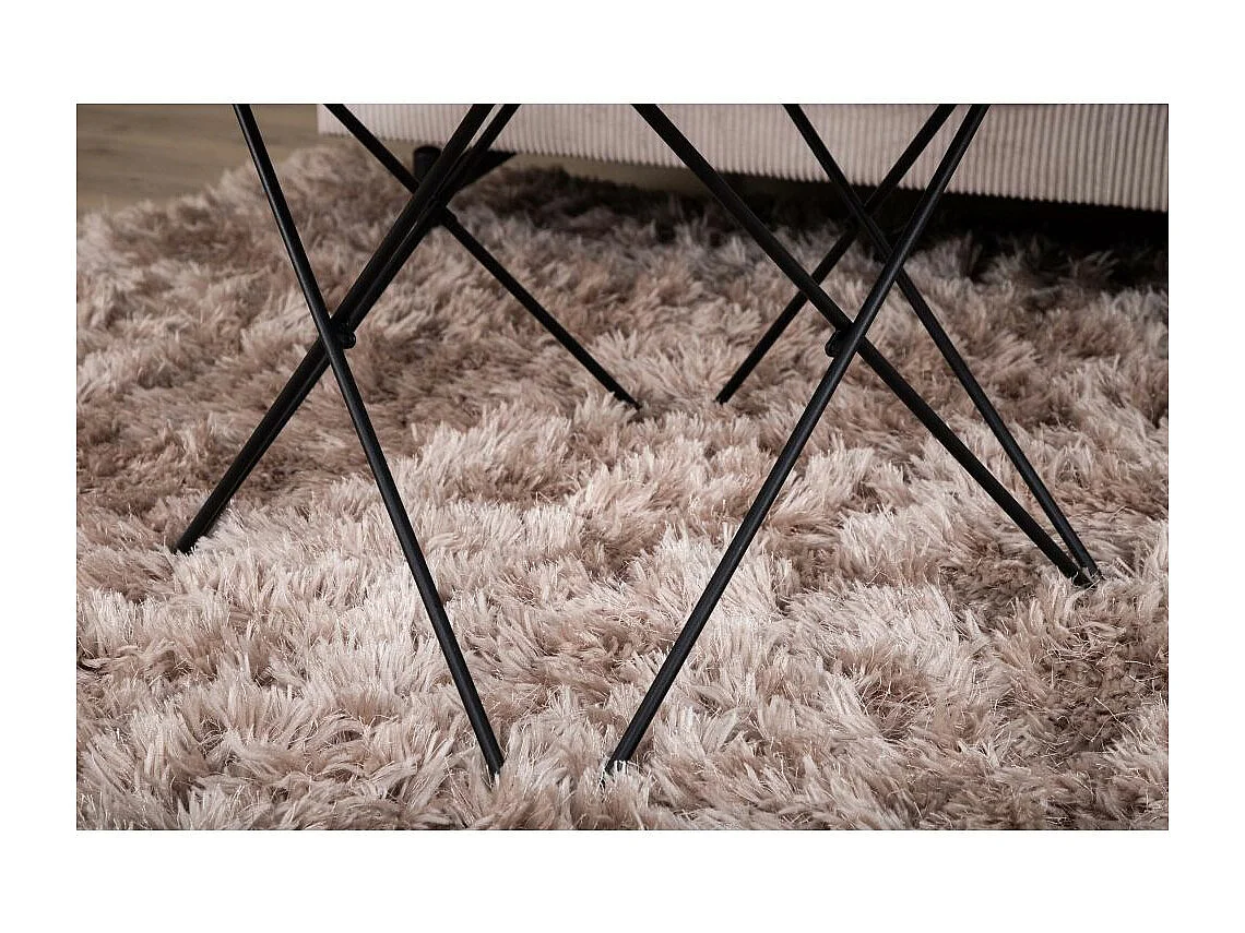 Table Basse en Verre Marbré "Tristar" 80cm Noir