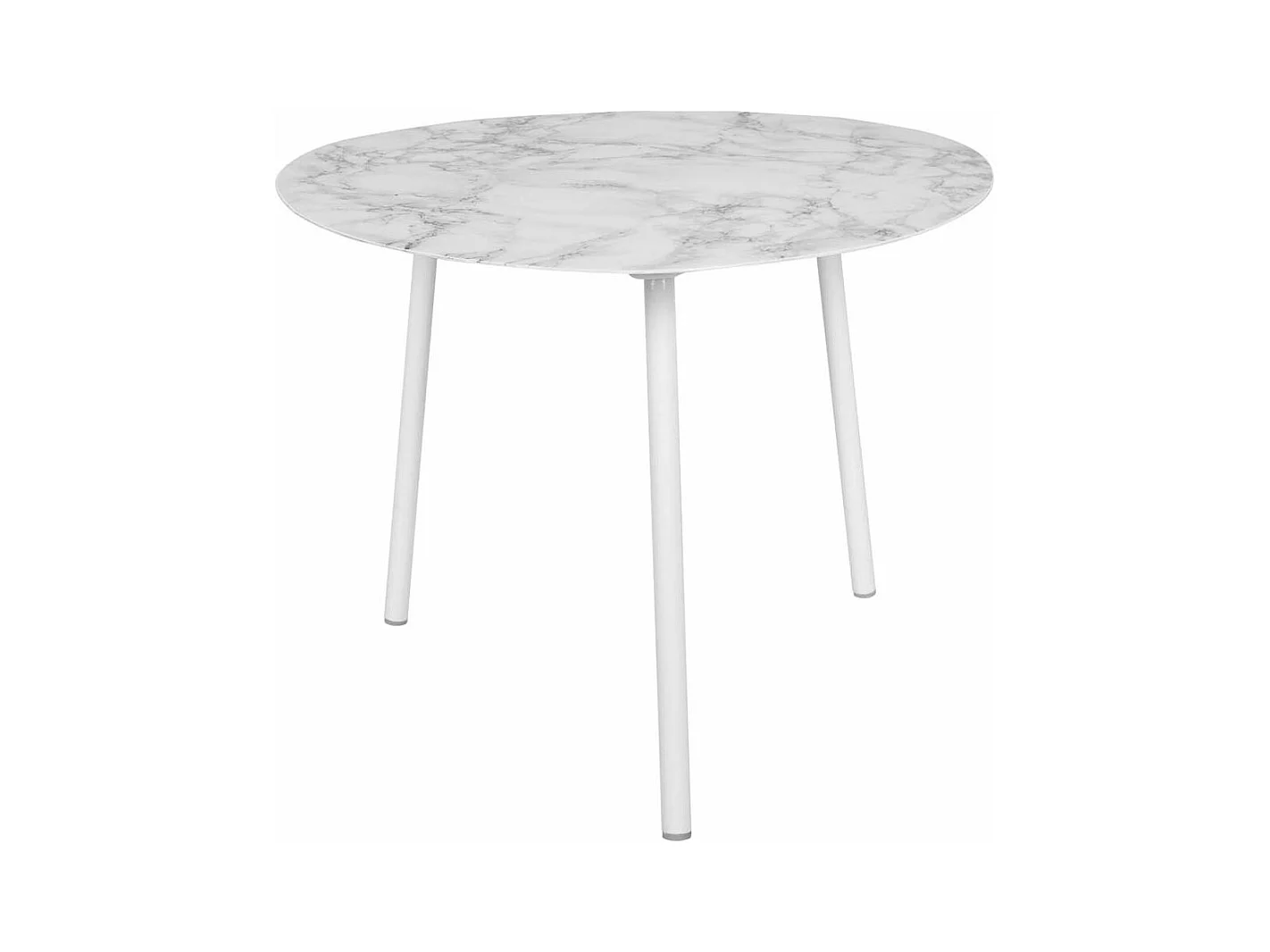 Table basse en métal imitation marbre Ovoid 67 x 60 cm