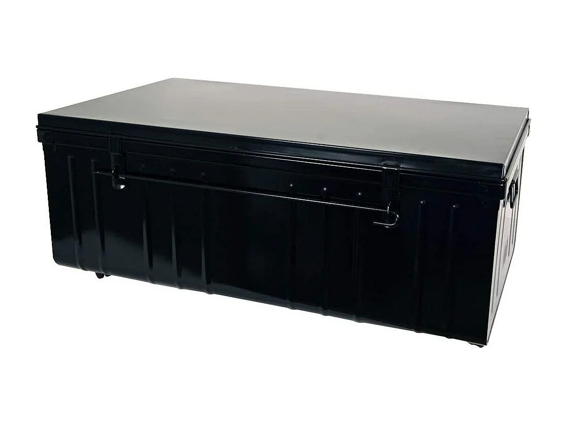 Table basse malle en métal noir Terra L100xH40xP55