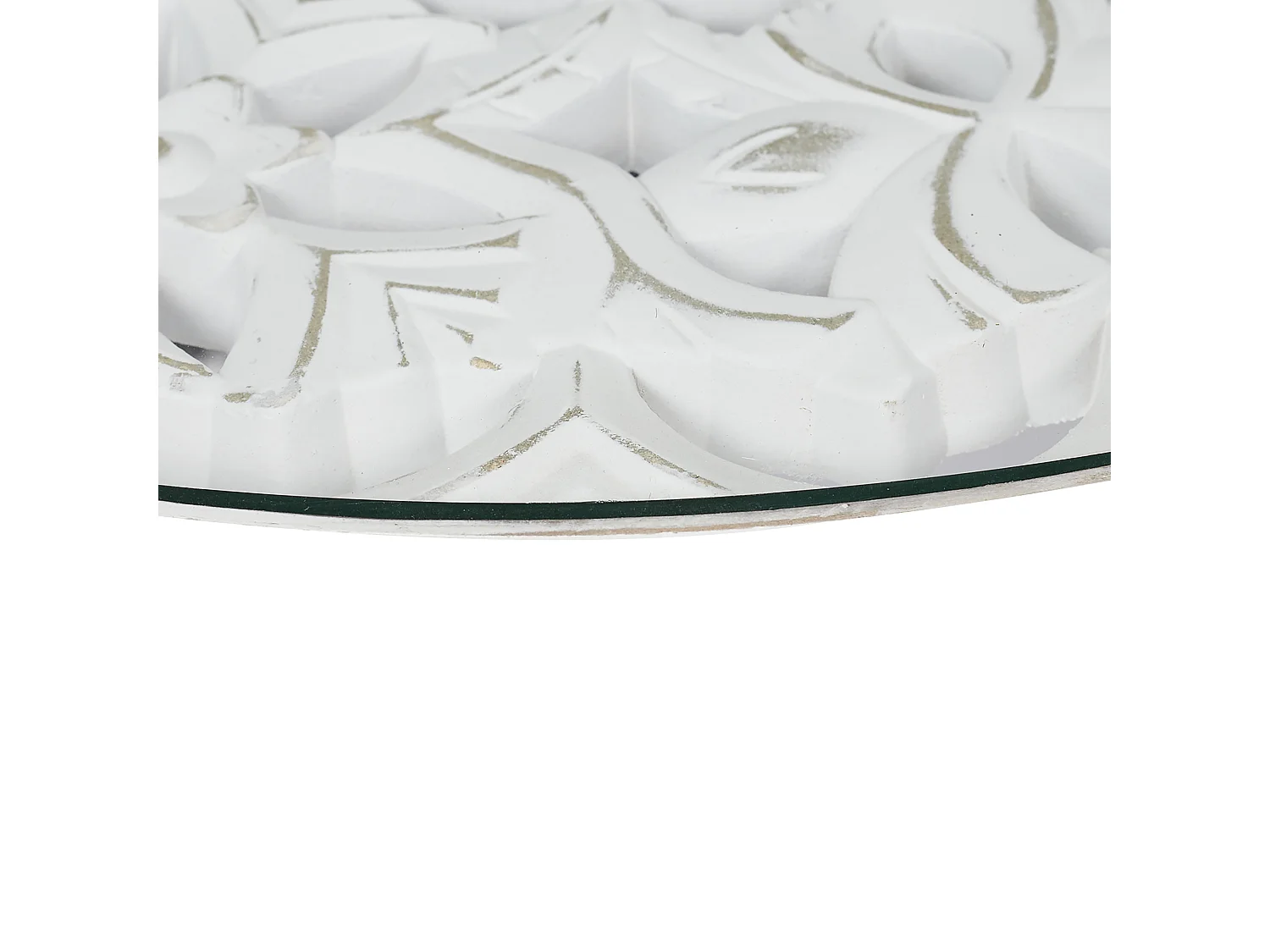 Table Basse Arabesque 50cm Beige, Blanc