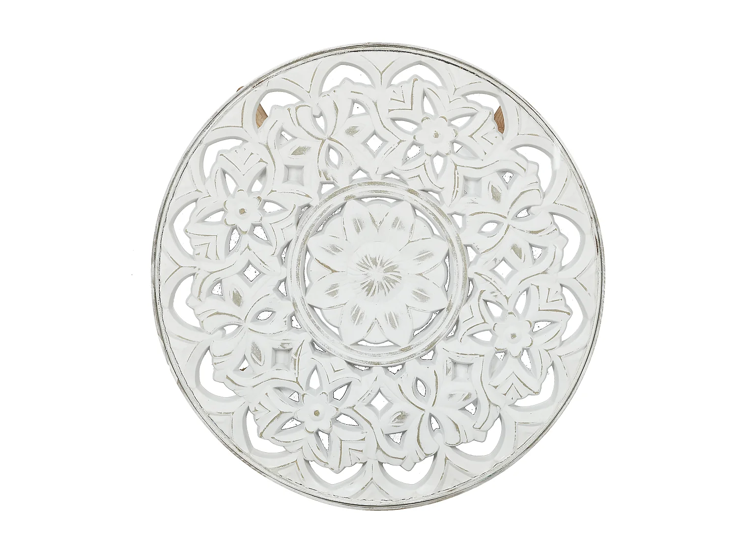 Table Basse Arabesque 50cm Beige, Blanc