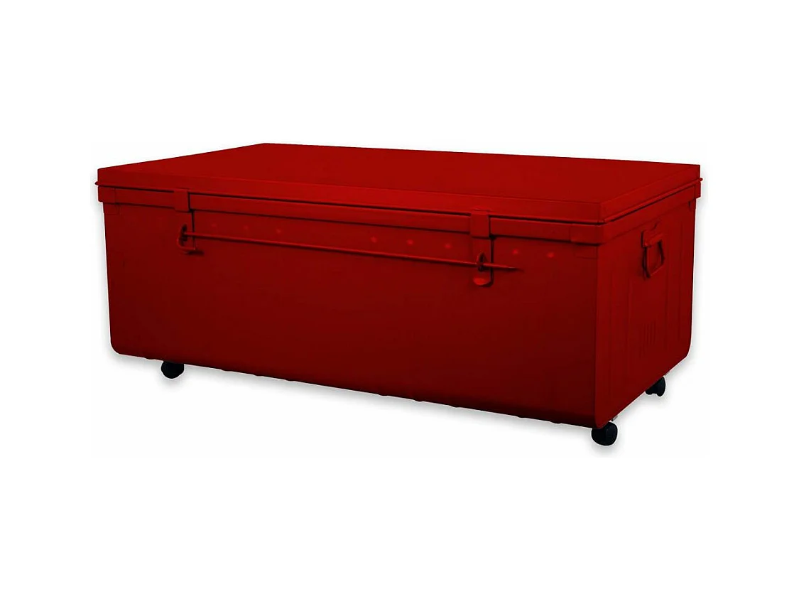 Table basse en acier sur roulettes Habitat 90 cm Rouge