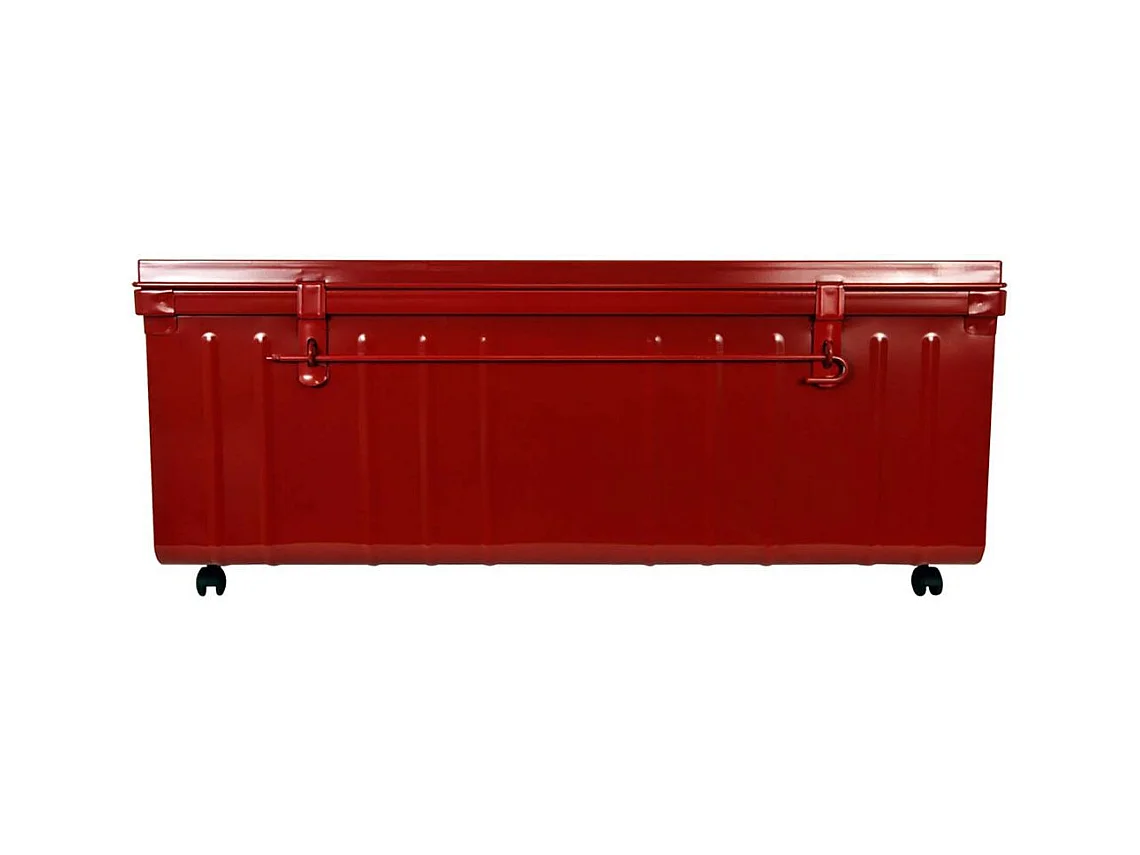 Table basse en acier sur roulettes Habitat 90 cm Rouge