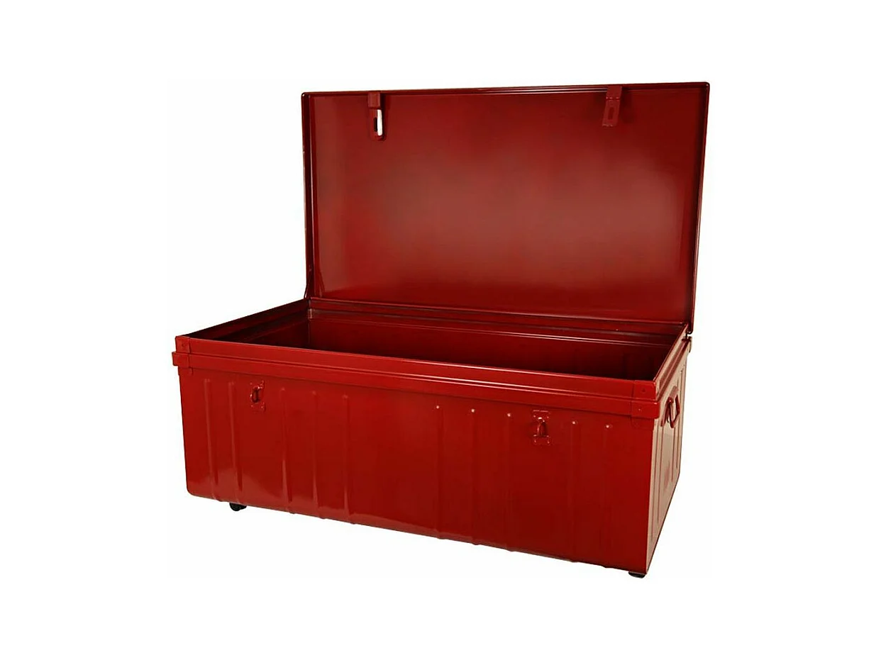 Table basse en acier sur roulettes Habitat 90 cm Rouge