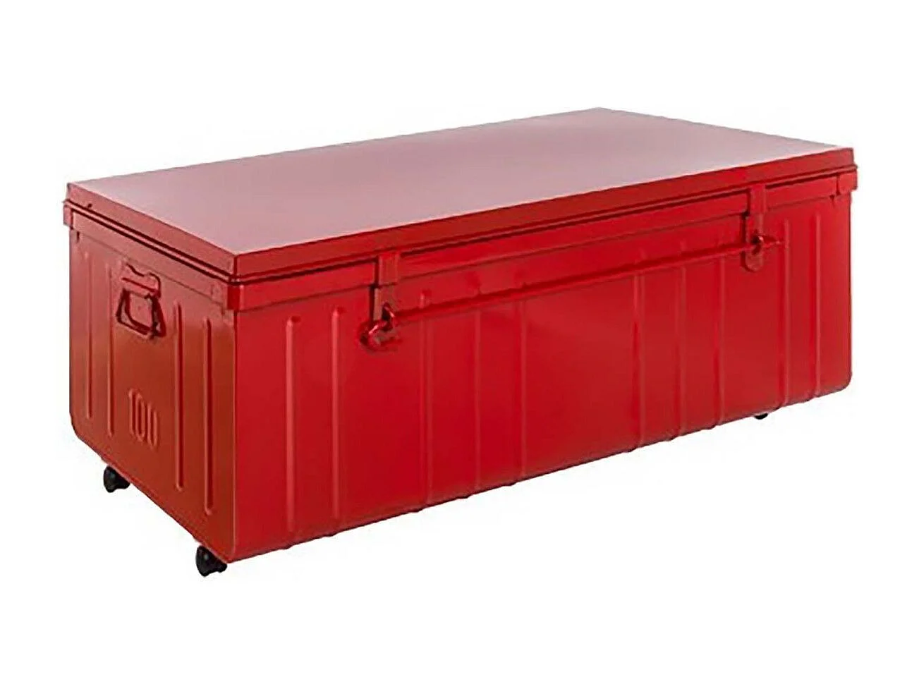 Table basse en acier sur roulettes Habitat 90 cm Rouge