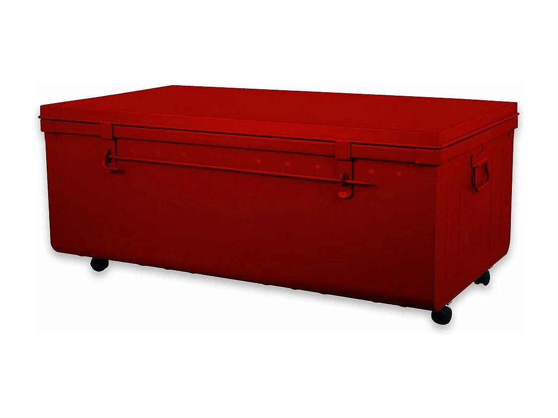 Table basse en acier sur roulettes Habitat 90 cm Rouge