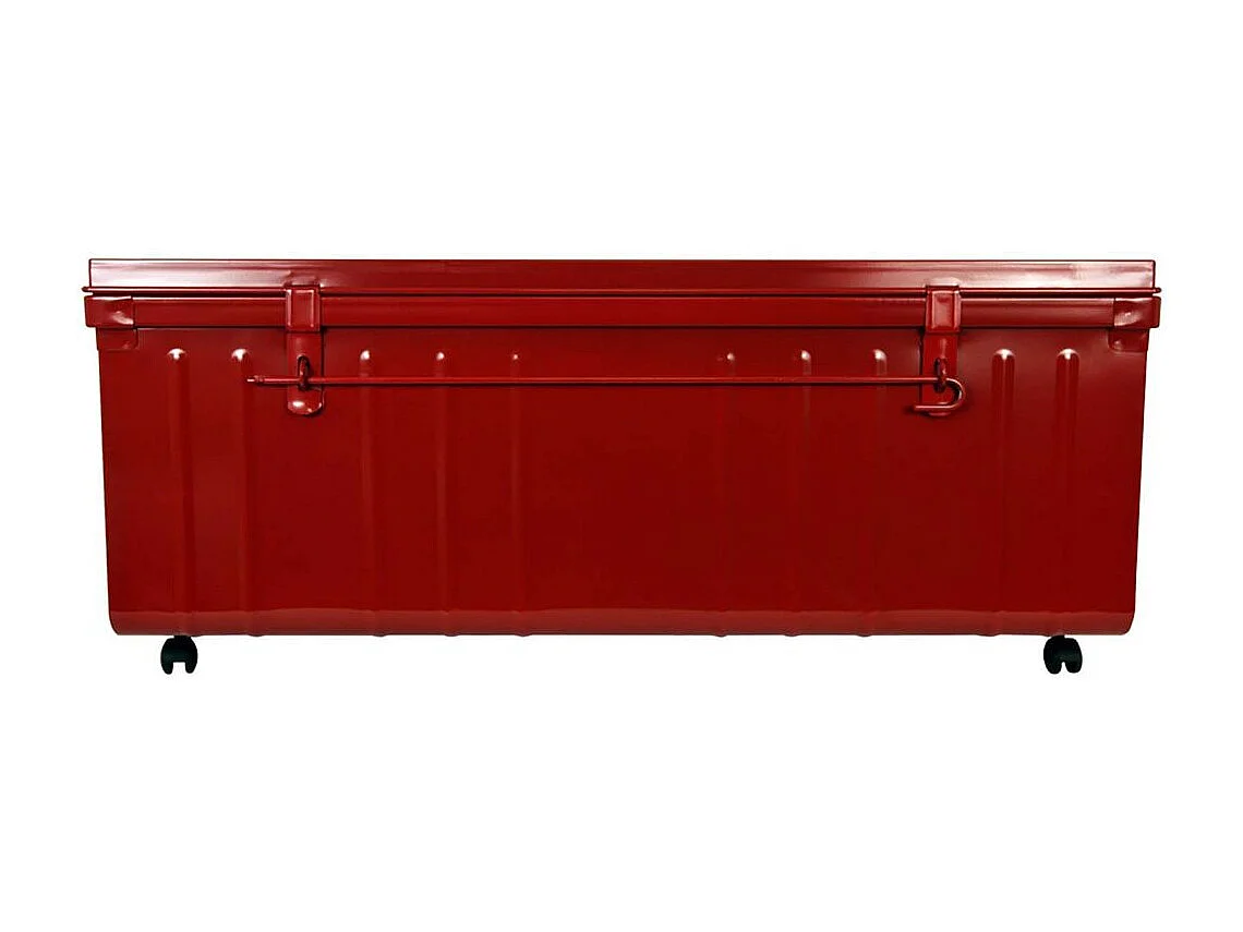 Table basse en acier sur roulettes Habitat 90 cm Rouge