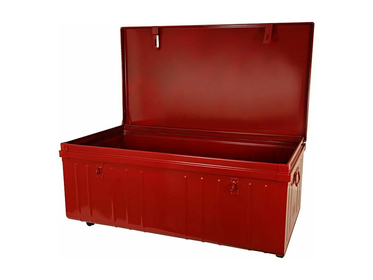 Table basse en acier sur roulettes Habitat 90 cm Rouge