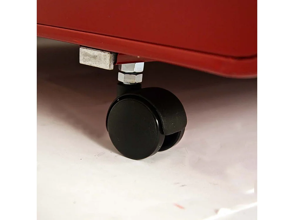 Table basse en acier sur roulettes Habitat 90 cm Rouge