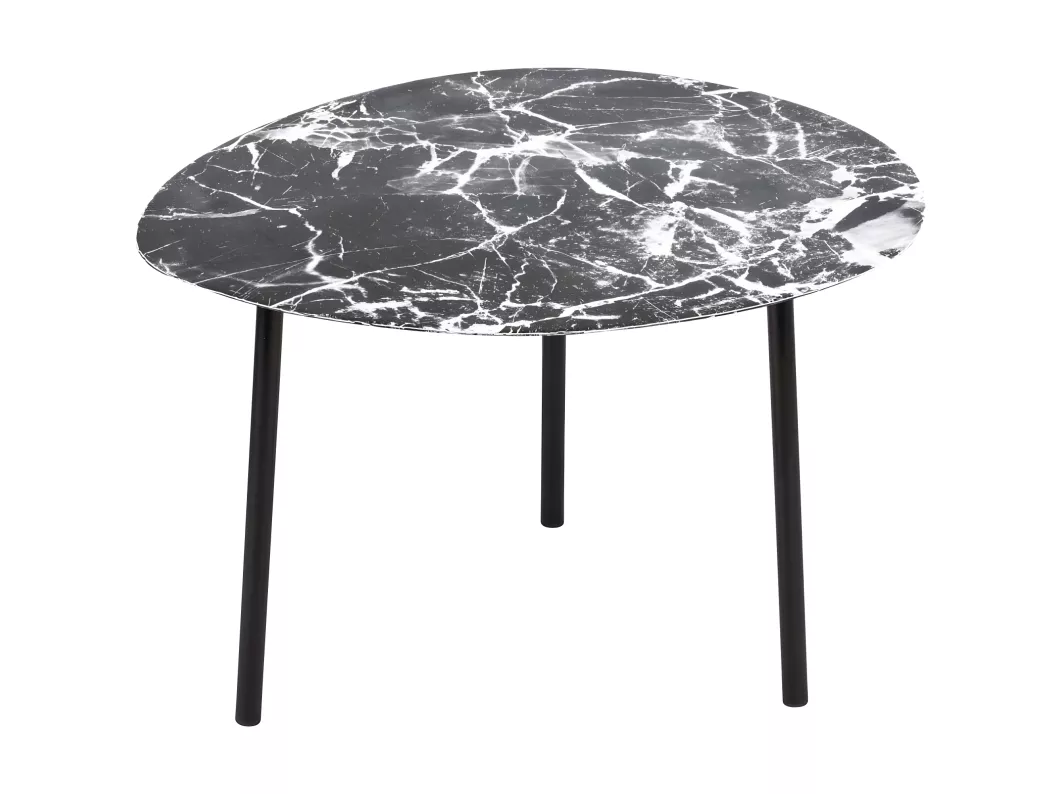 Kauf Unique Couchtisch aus Metall in Marmoroptik Ovoid 67 x 60 cm