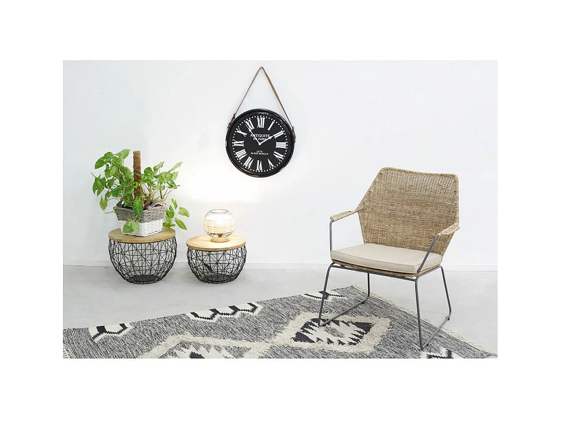 Sofatisch aus Metall und Mangoholz (3er-Pack)