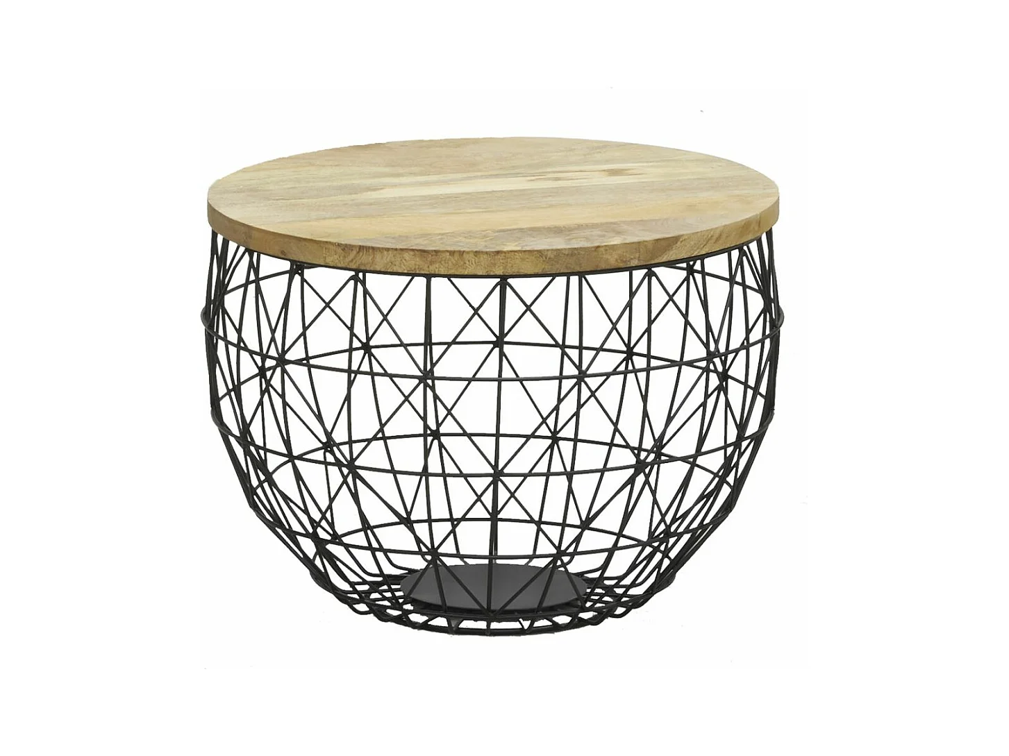 Sofatisch aus Metall und Mangoholz (3er-Pack)