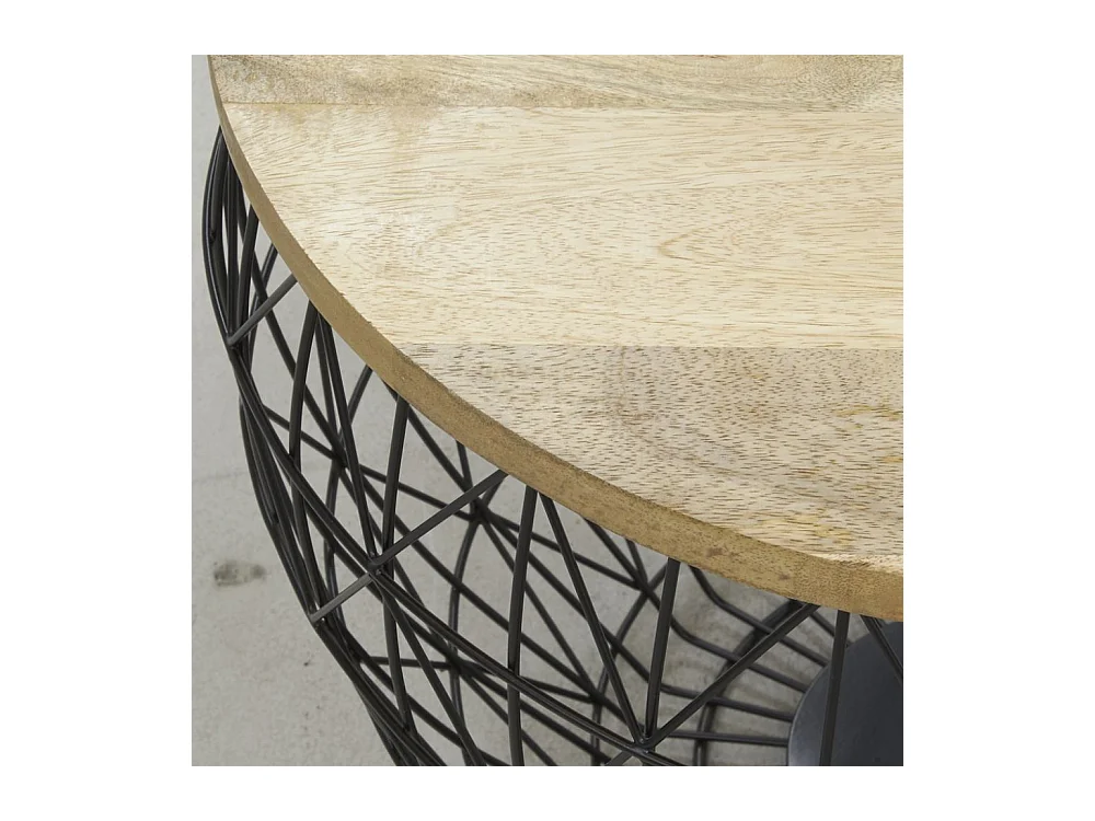 Sofatisch aus Metall und Mangoholz (3er-Pack)