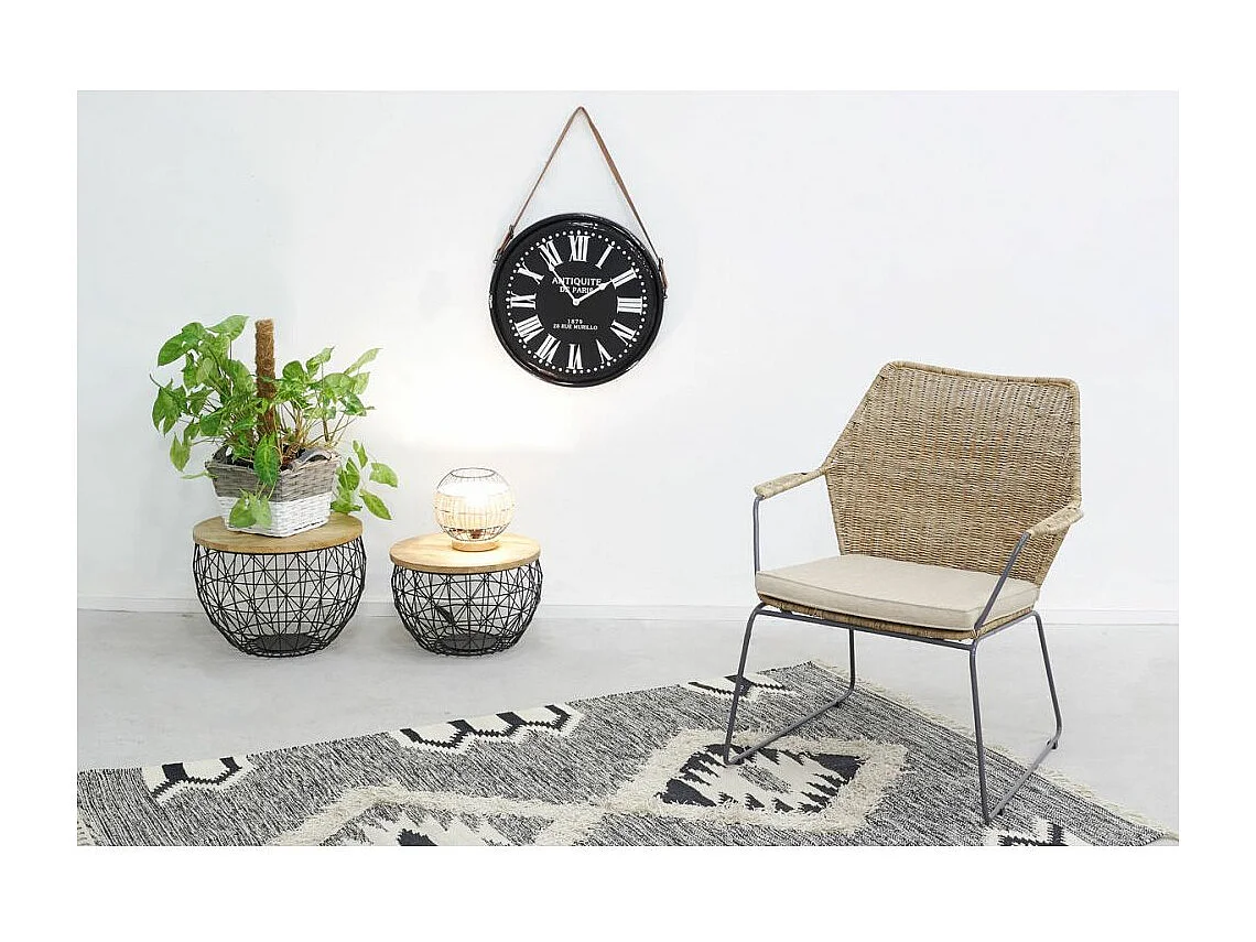 Sofatisch aus Metall und Mangoholz (3er-Pack)