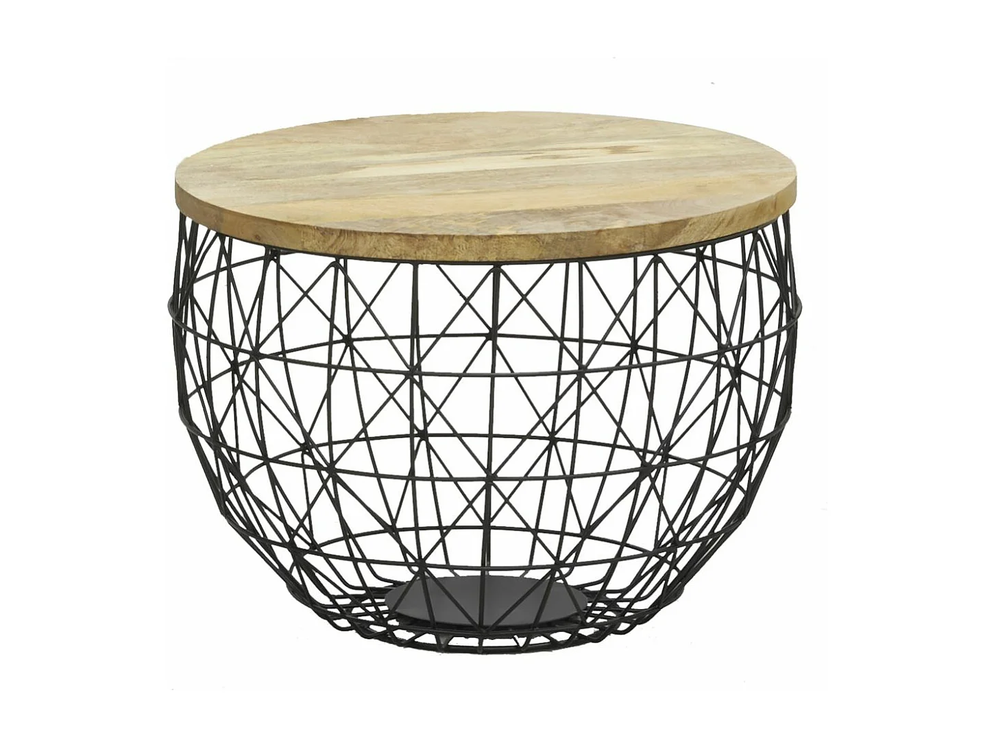 Sofatisch aus Metall und Mangoholz (3er-Pack)