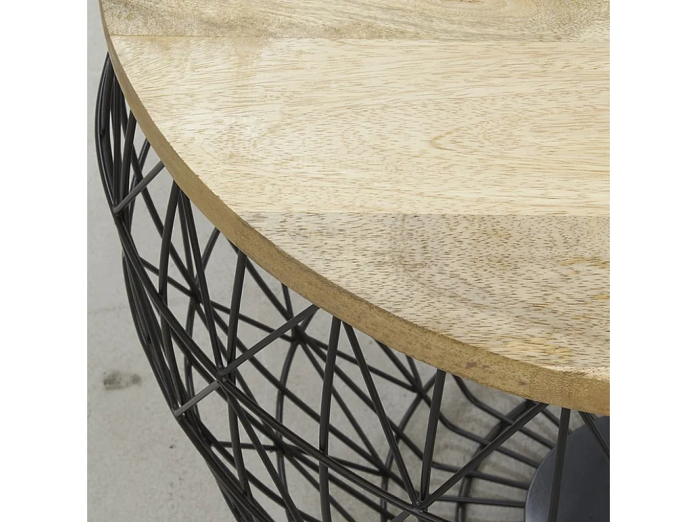 Sofatisch aus Metall und Mangoholz (3er-Pack)