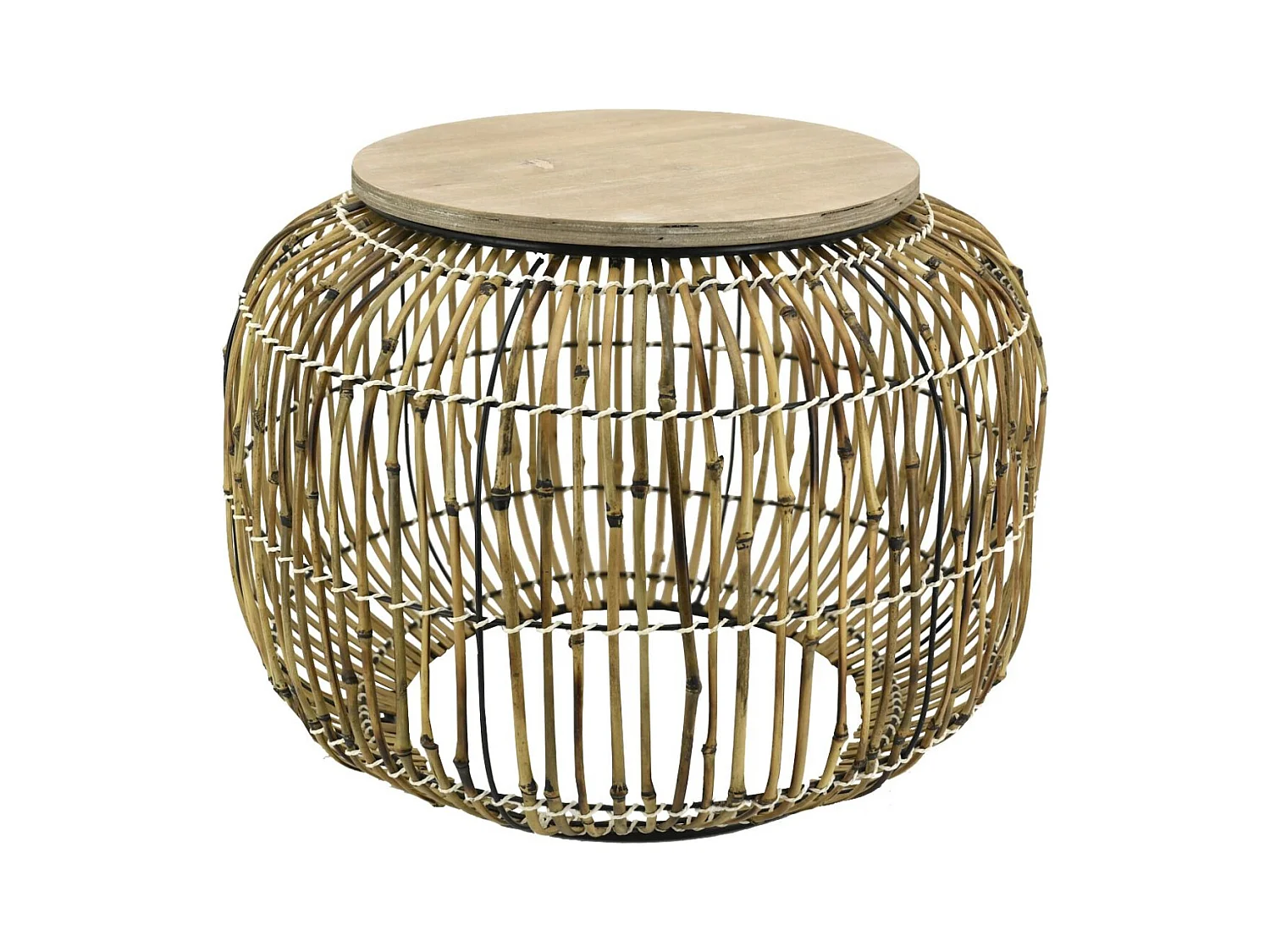 Table en rotin et bois Utopie