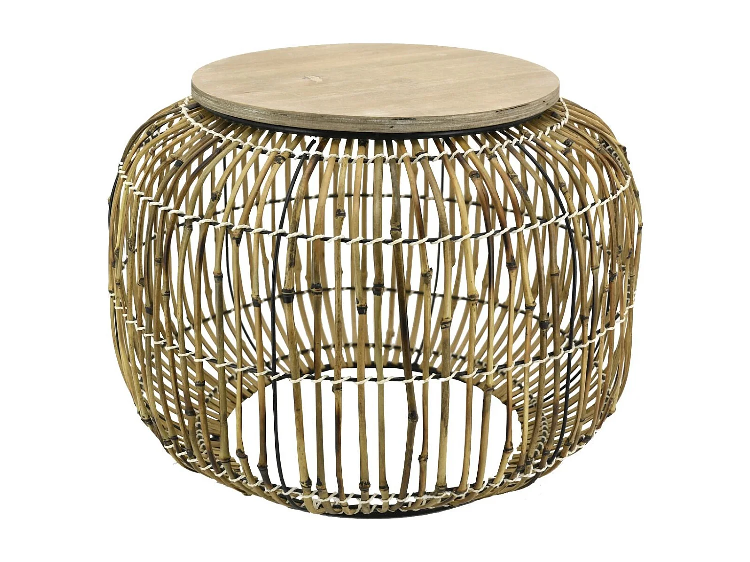 Table en rotin et bois Utopie