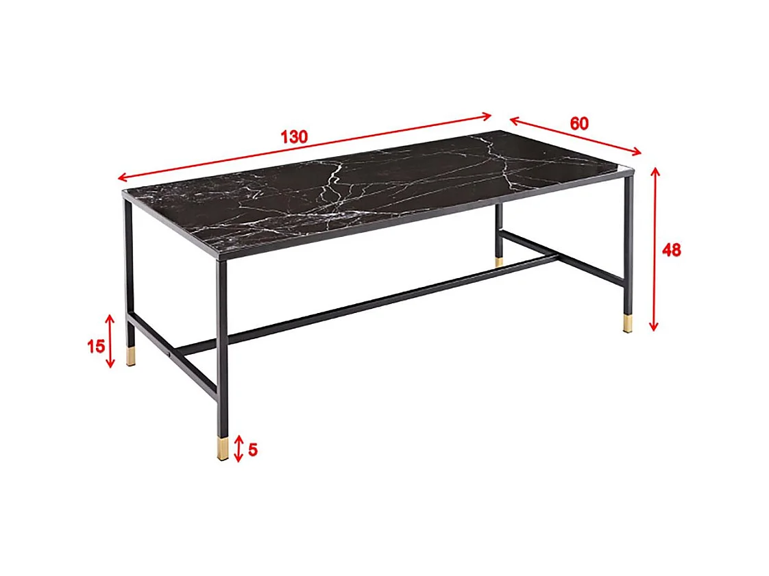 Table Basse Design en Verre "Dipp" 130cm Noir