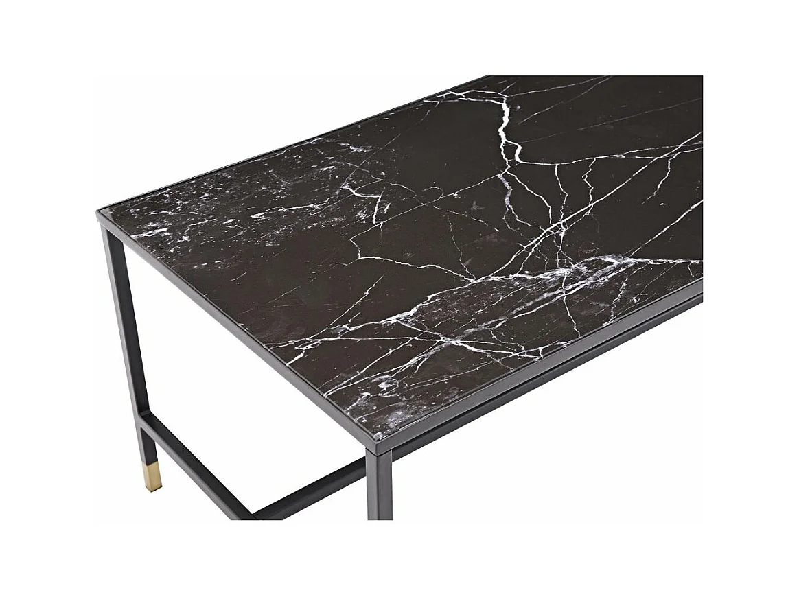 Table Basse Design en Verre "Dipp" 130cm Noir
