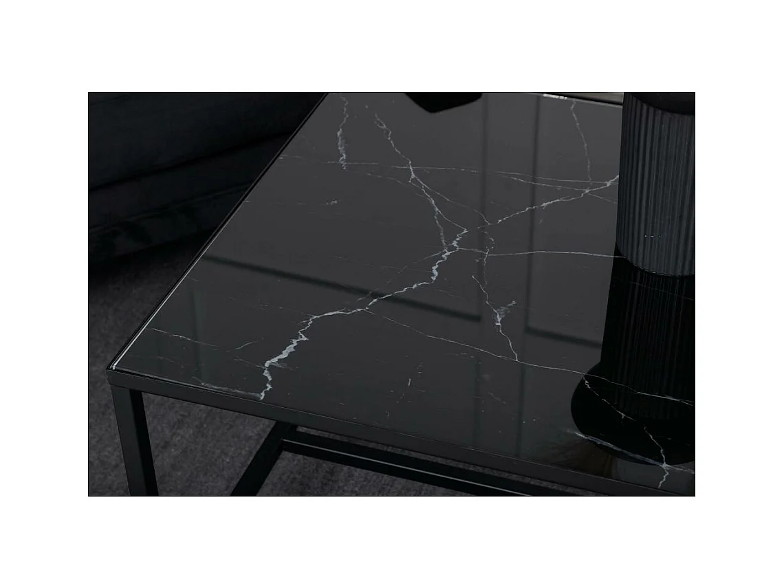 Table Basse Design en Verre "Dipp" 130cm Noir