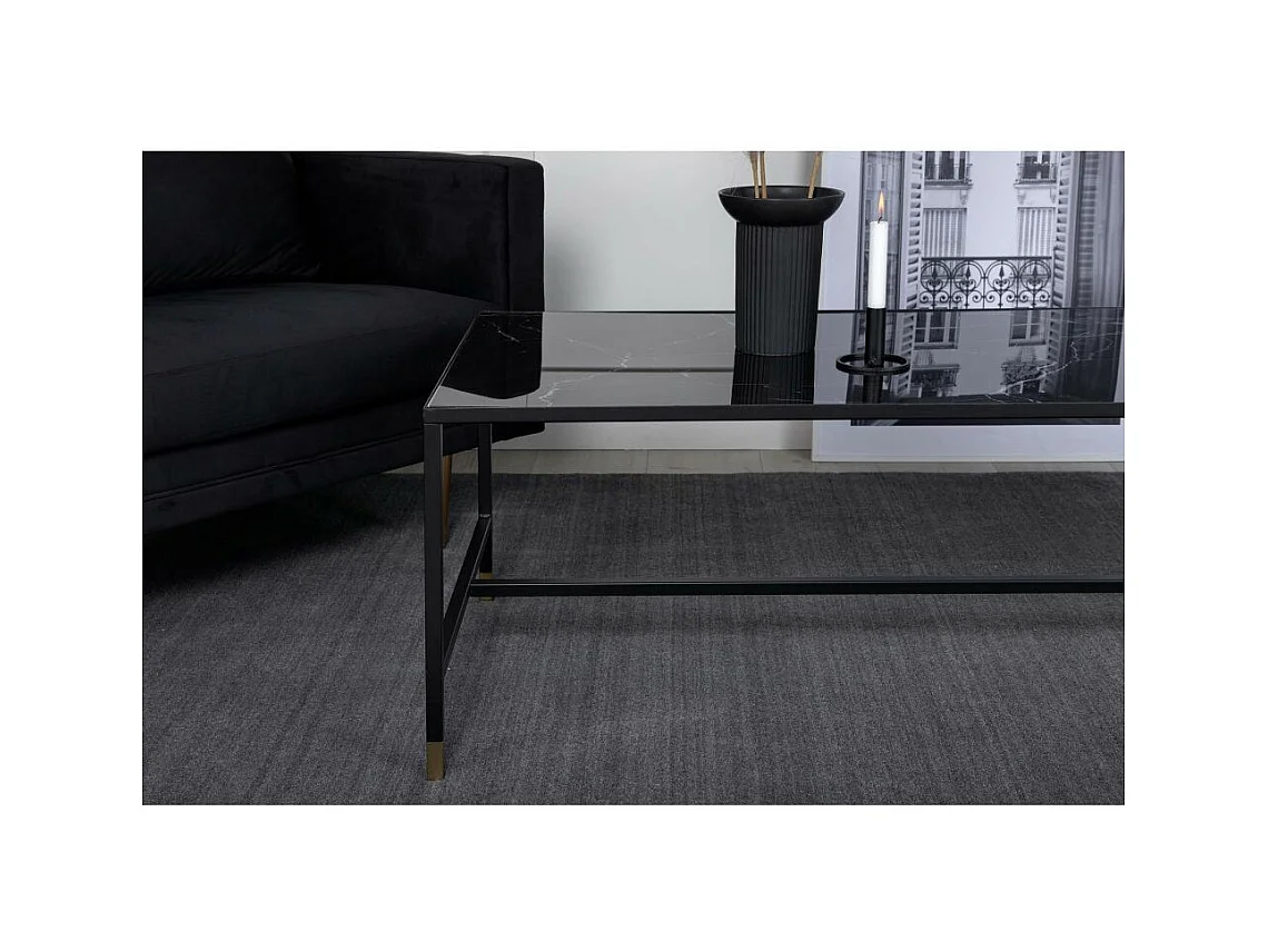 Table Basse Design en Verre "Dipp" 130cm Noir