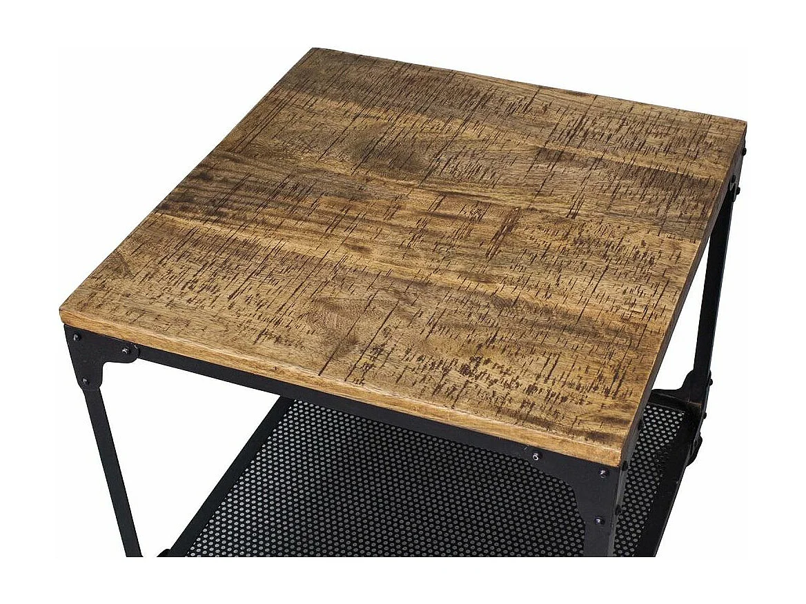 Table basse carrée avec roulettes Indus 50 x 50 cm