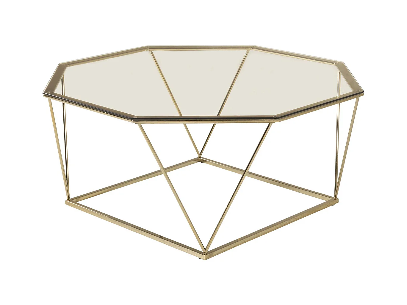Table Basse Design en Verre "Osterlen" 100cm Or