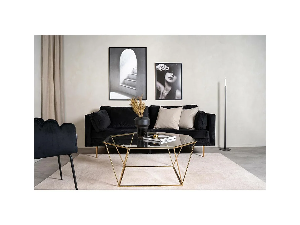 Table Basse Design en Verre "Osterlen" 100cm Or