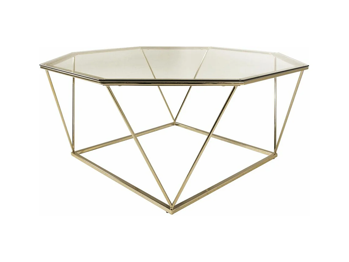 Table Basse Design en Verre "Osterlen" 100cm Or