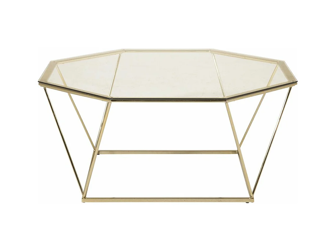 Table Basse Design en Verre "Osterlen" 100cm Or