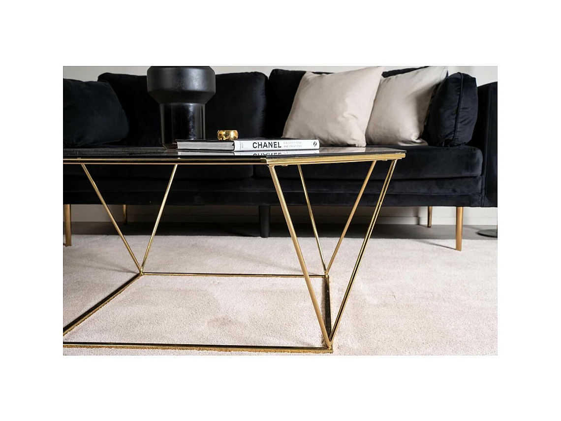 Table Basse Design en Verre "Osterlen" 100cm Or