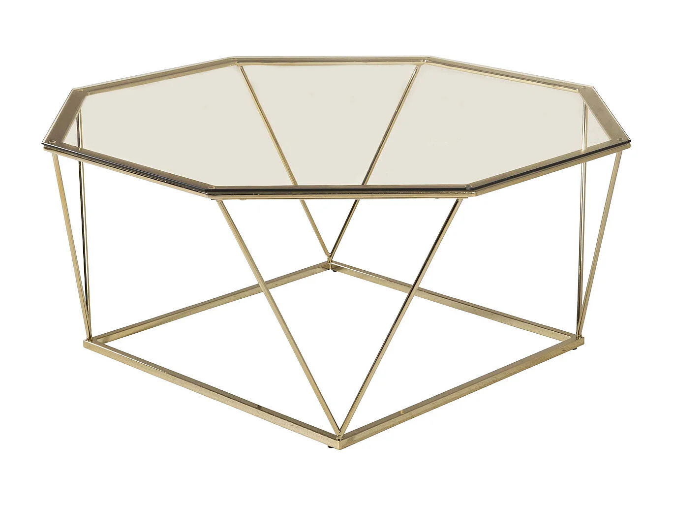 Table Basse Design en Verre "Osterlen" 100cm Or