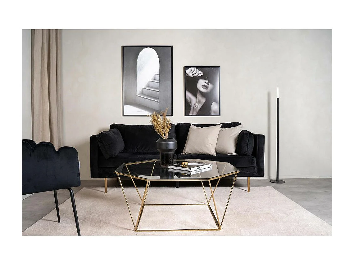 Table Basse Design en Verre "Osterlen" 100cm Or