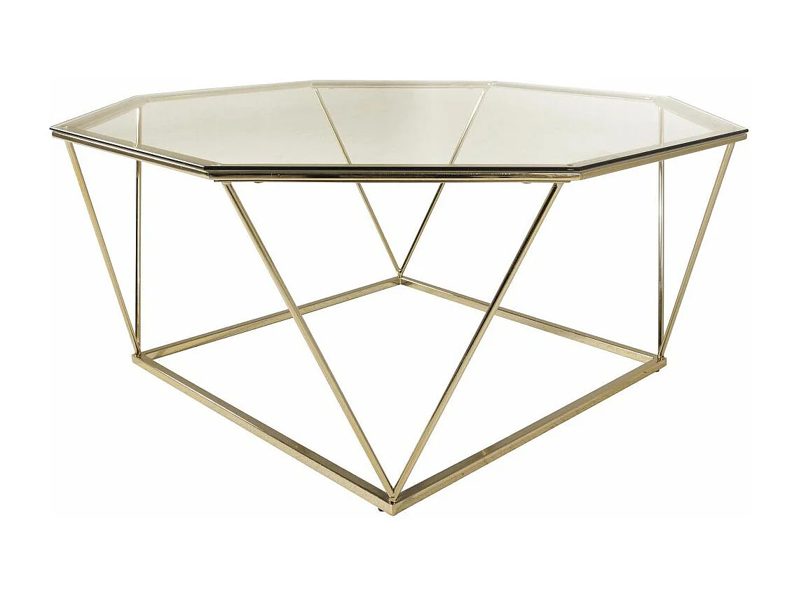 Table Basse Design en Verre "Osterlen" 100cm Or