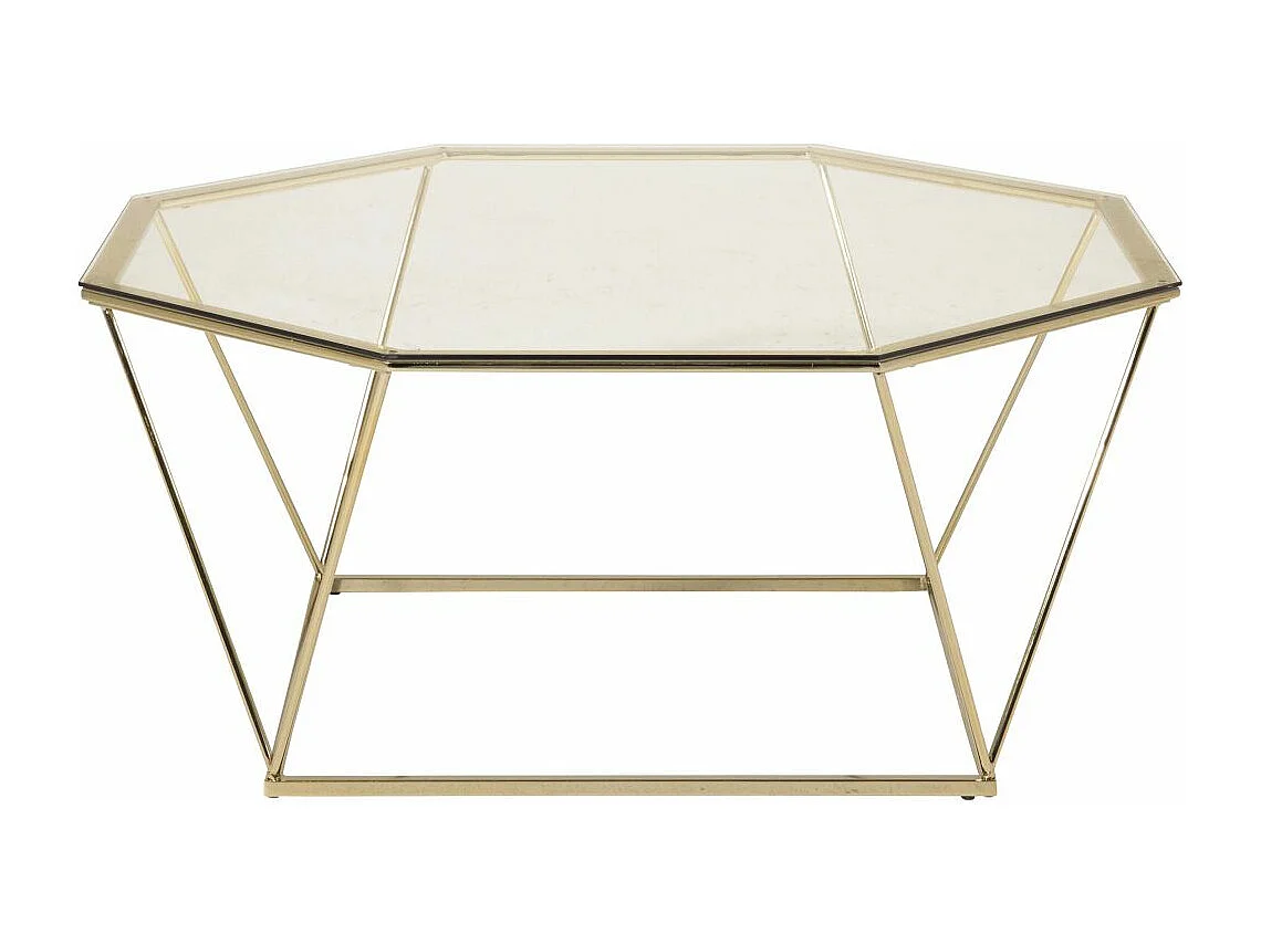 Table Basse Design en Verre "Osterlen" 100cm Or