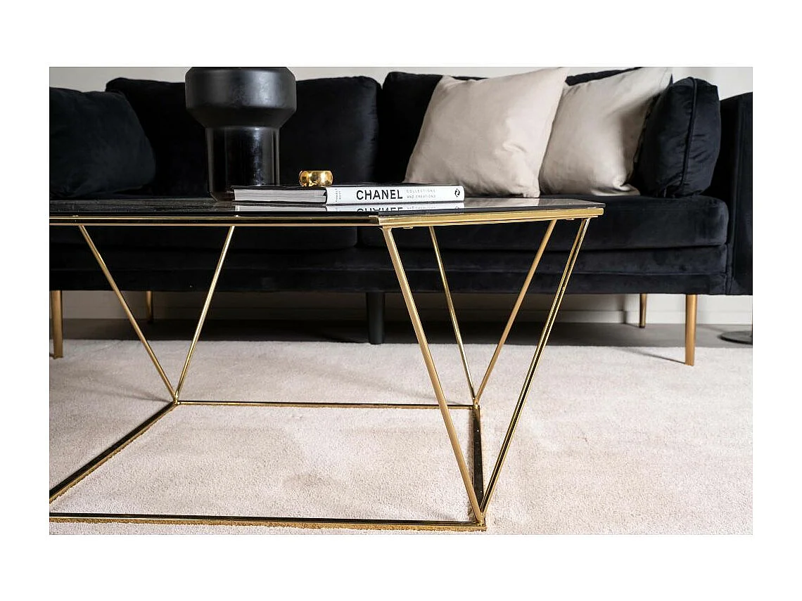 Table Basse Design en Verre "Osterlen" 100cm Or