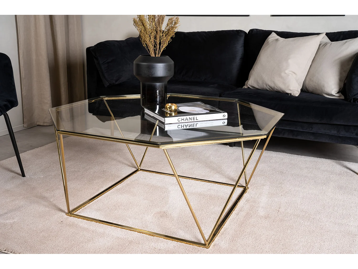 Österlen Table basse Ø100 cm, verre fumé.