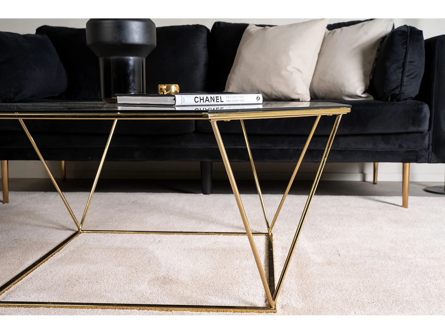 Österlen Table basse Ø100 cm, verre fumé.