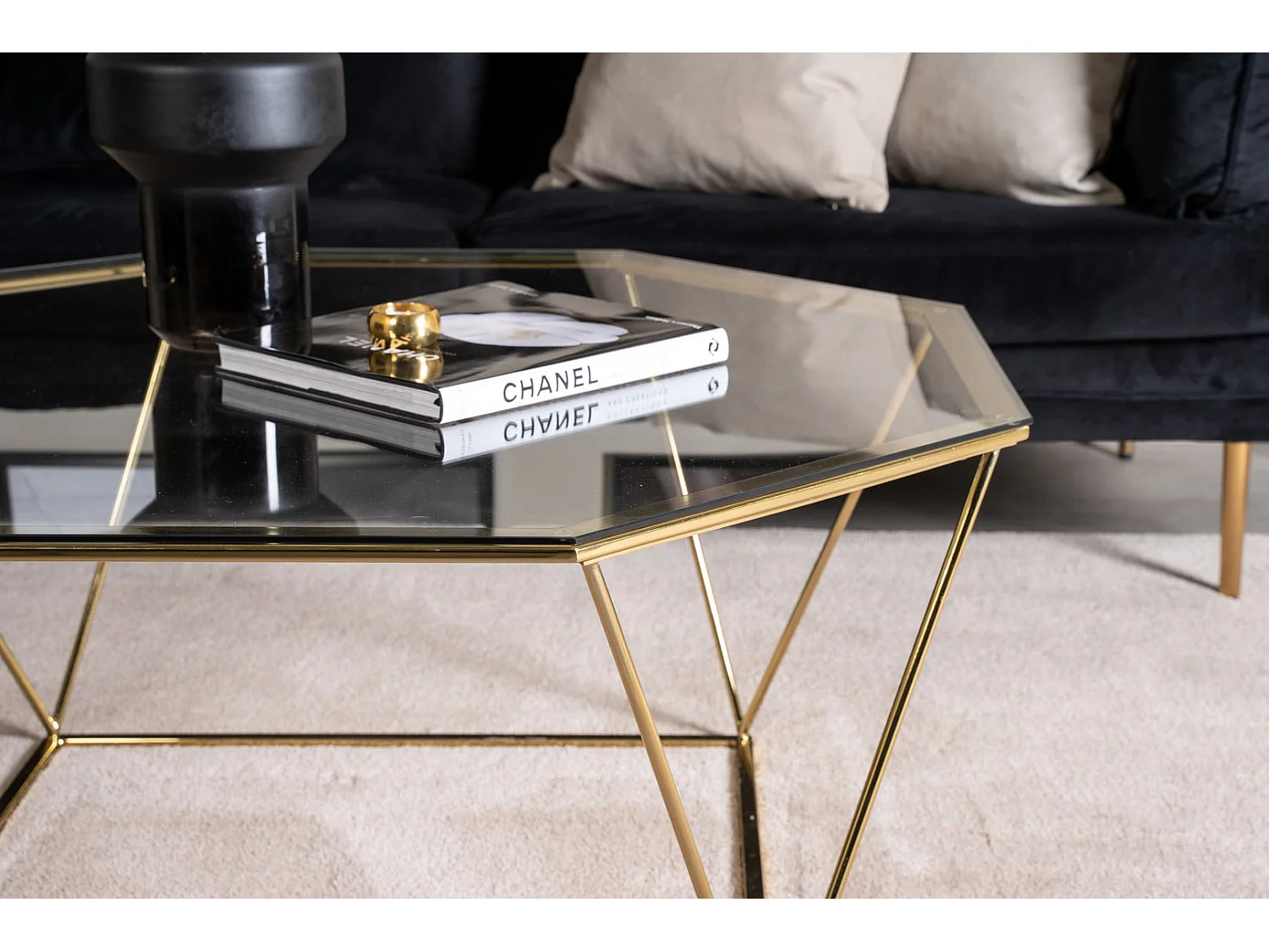 Österlen Table basse Ø100 cm, verre fumé.