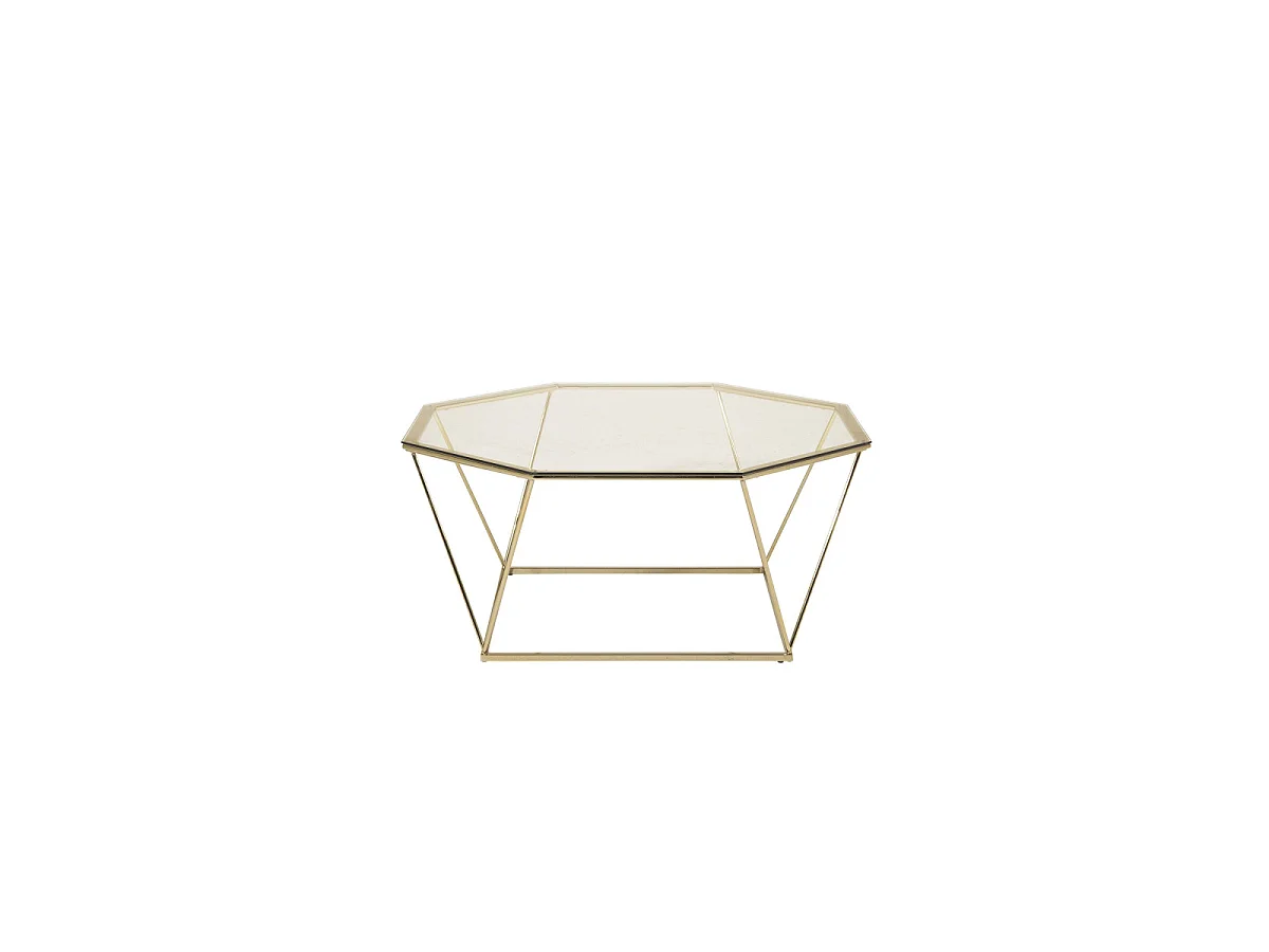 Table Basse Design en Verre "Osterlen" 100cm Or