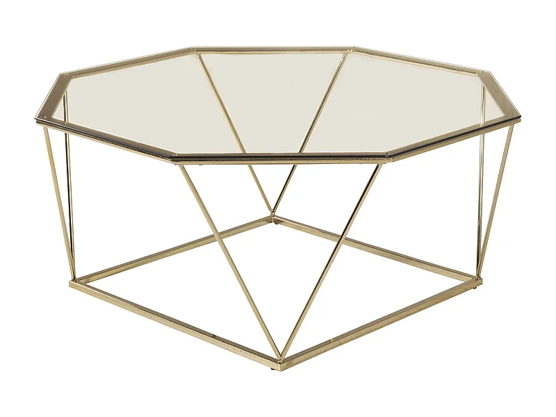 Achteckiger Couchtisch aus Glas Osterlen