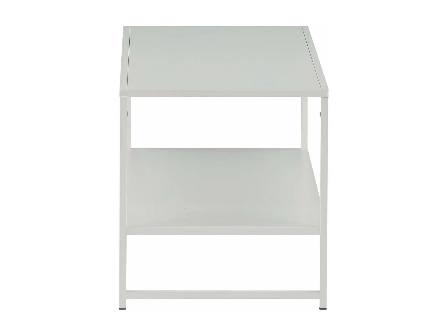 Table Basse Avec Étagère "Staal" 102cm Blanc