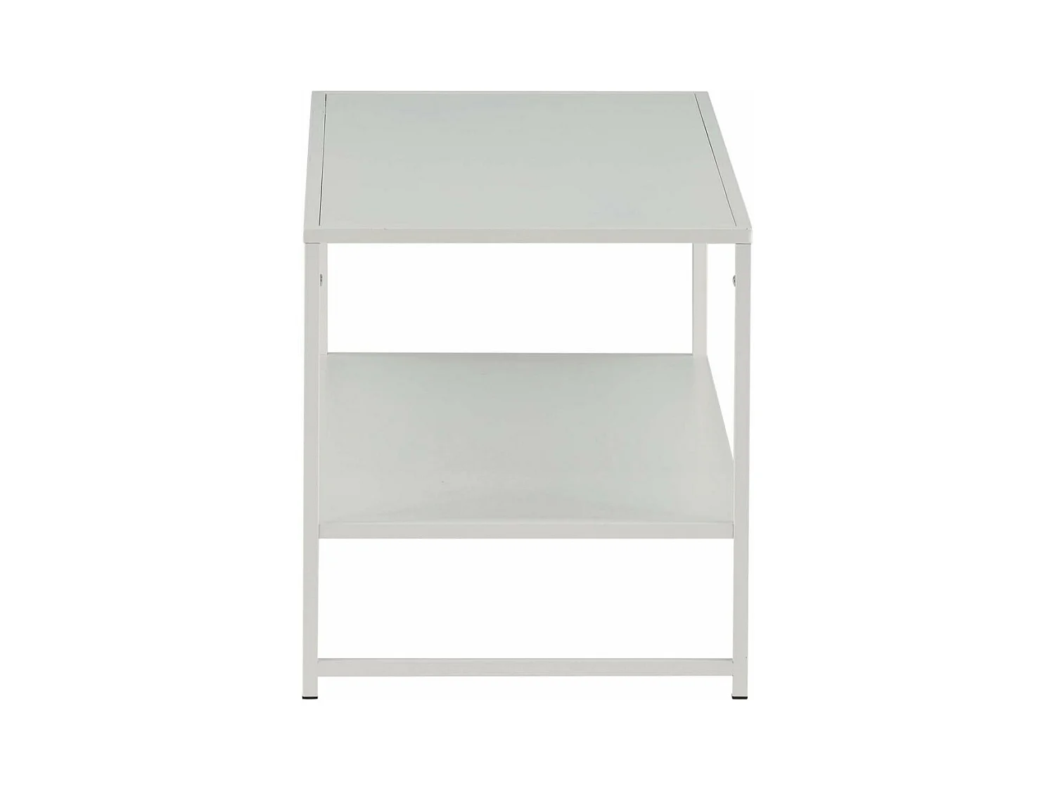 Table Basse Avec Étagère "Staal" 102cm Blanc