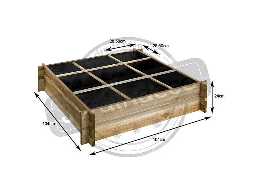 Carré potager à poser 9 cases Cardon