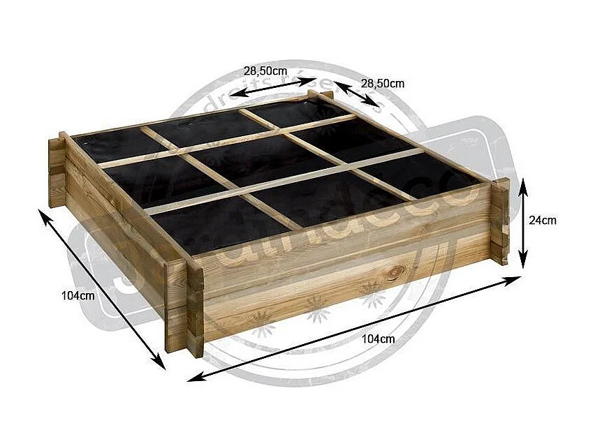 Carré potager à poser 9 cases Cardon