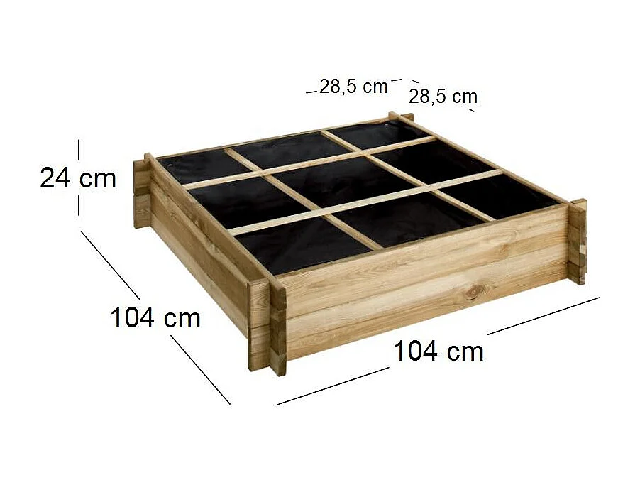 Carré potager à poser 9 cases Cardon