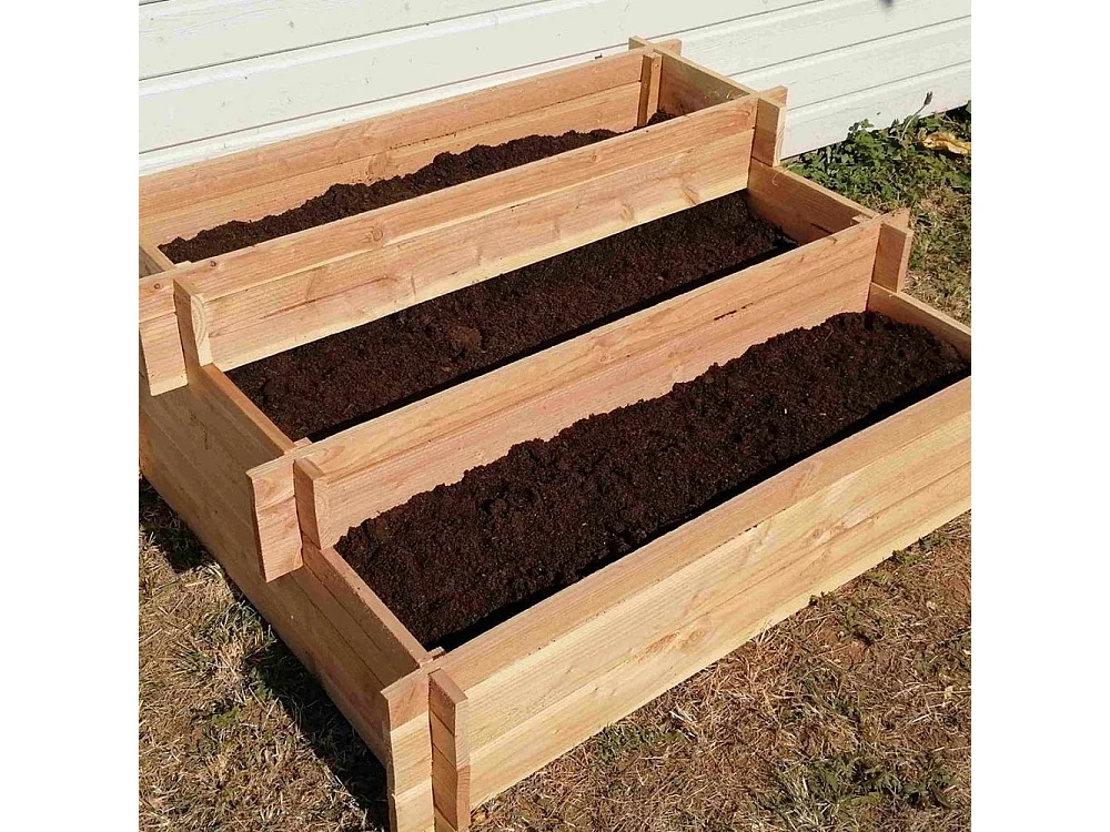 Dreistufiges Gemüsebeet aus Holz der Douglasie